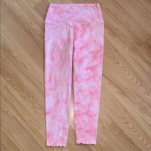 Carbon38 Pink Tie-Dye Capri High Rise Leggings Size Medium